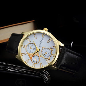 Geneva Watch Women Fashion 2017 Casual Quartz Watches PU Leather Men's Watches Business Style Wristwatches relogio masculino #53