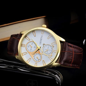 Geneva Watch Women Fashion 2017 Casual Quartz Watches PU Leather Men's Watches Business Style Wristwatches relogio masculino #53