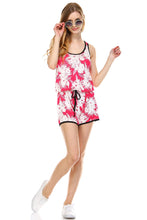 Load image into Gallery viewer, Women&#39;s Tropical Print Racer Back Sleeveless Romper