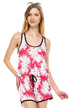 Load image into Gallery viewer, Women&#39;s Tropical Print Racer Back Sleeveless Romper